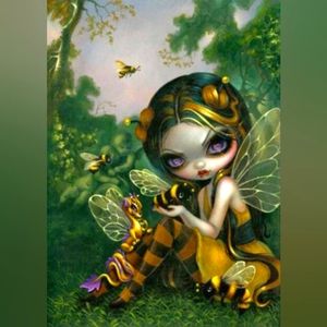 Bumblebee Wasp Girl DIY 5D Full Round Drill Diamond Painting